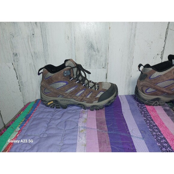 Merrell Women's Moab 2 Mid Vent Mid Hiking Boots Bracken/Purple Size 6.5, J06050 - Picture 6 of 13